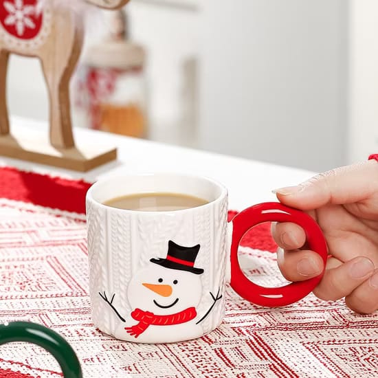 Snowmen Coffee Set with Mug and Saucer