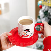 Snowmen Coffee Set with Mug and Saucer