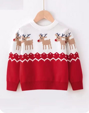 Christmas deer Sweater Long Sleeve Warm Knitted Pullover