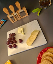 Wooden Cheese Platter Set With Marble Board And Cheese Cutlery Style 3