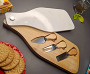 Wooden Cheese Platter Set With Marble Board And Cheese Cutlery Style 1