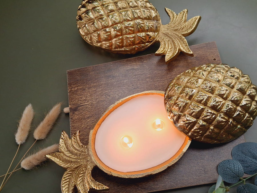 Decorative Home Lights Luxe Pineapple Oudh Scented Candle