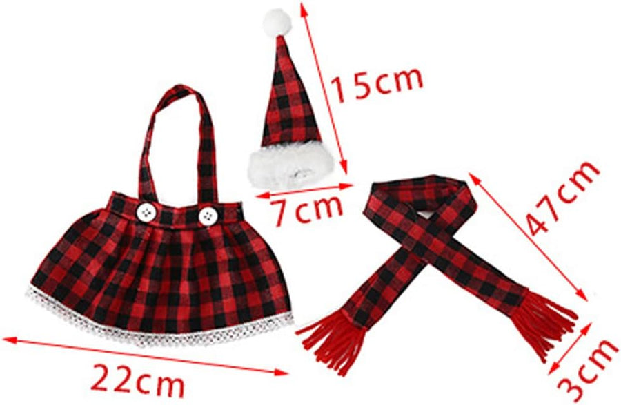 Set of 2 Wine  bottle cover  1Pcs Christmas Decorations Plaid Skirt Set Wine Set Beer Bottle Set Bar Table Atmosphere Black