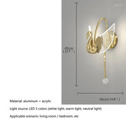 Swan Gold Design Indoor Wall Lights