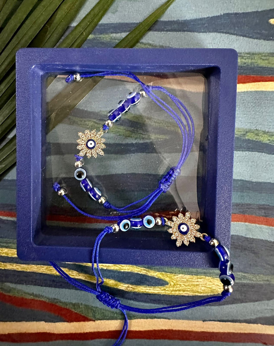 Diamond sun evil eye band