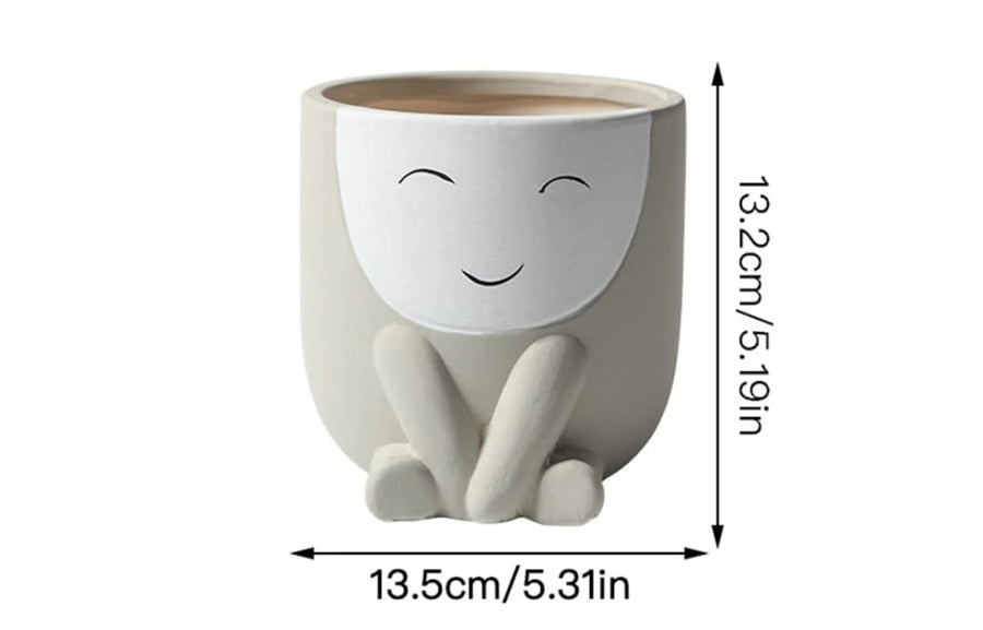 Cute Face Ceramic Flower Pot