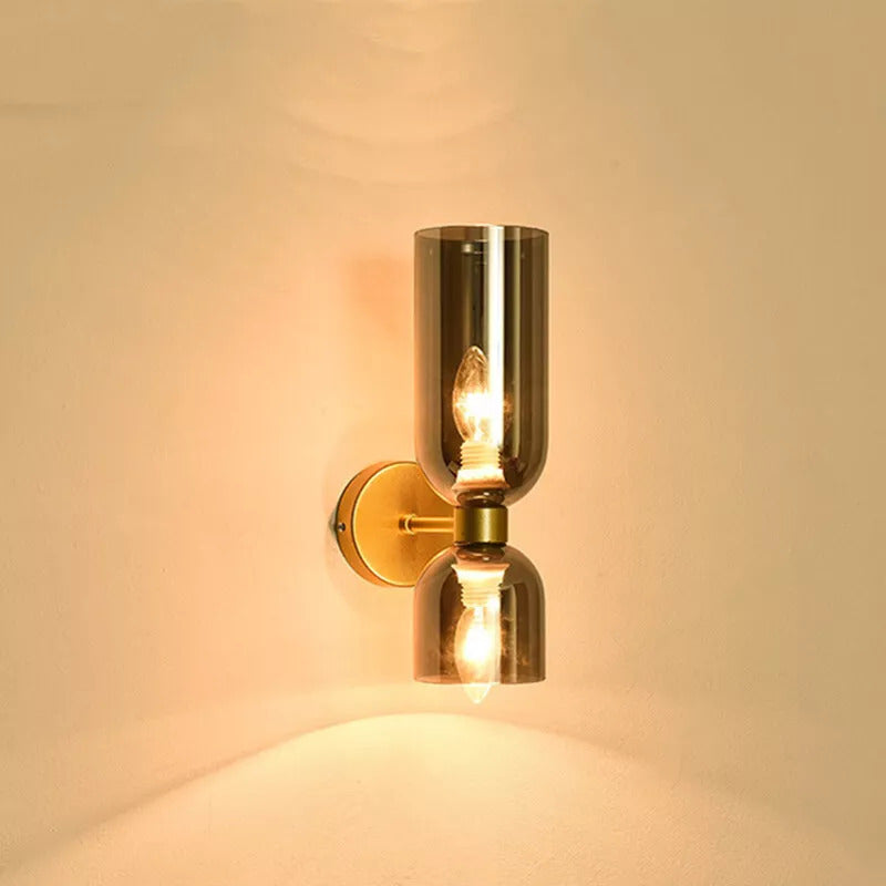 Double Shade Glass Wall Lamp