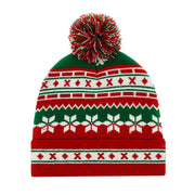 Knitted Christmas Scarf and Cap Set - Red