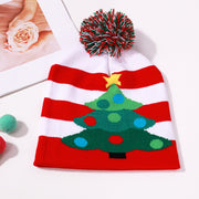 Warm Knitted LED Christmas Cap and Scarf Set